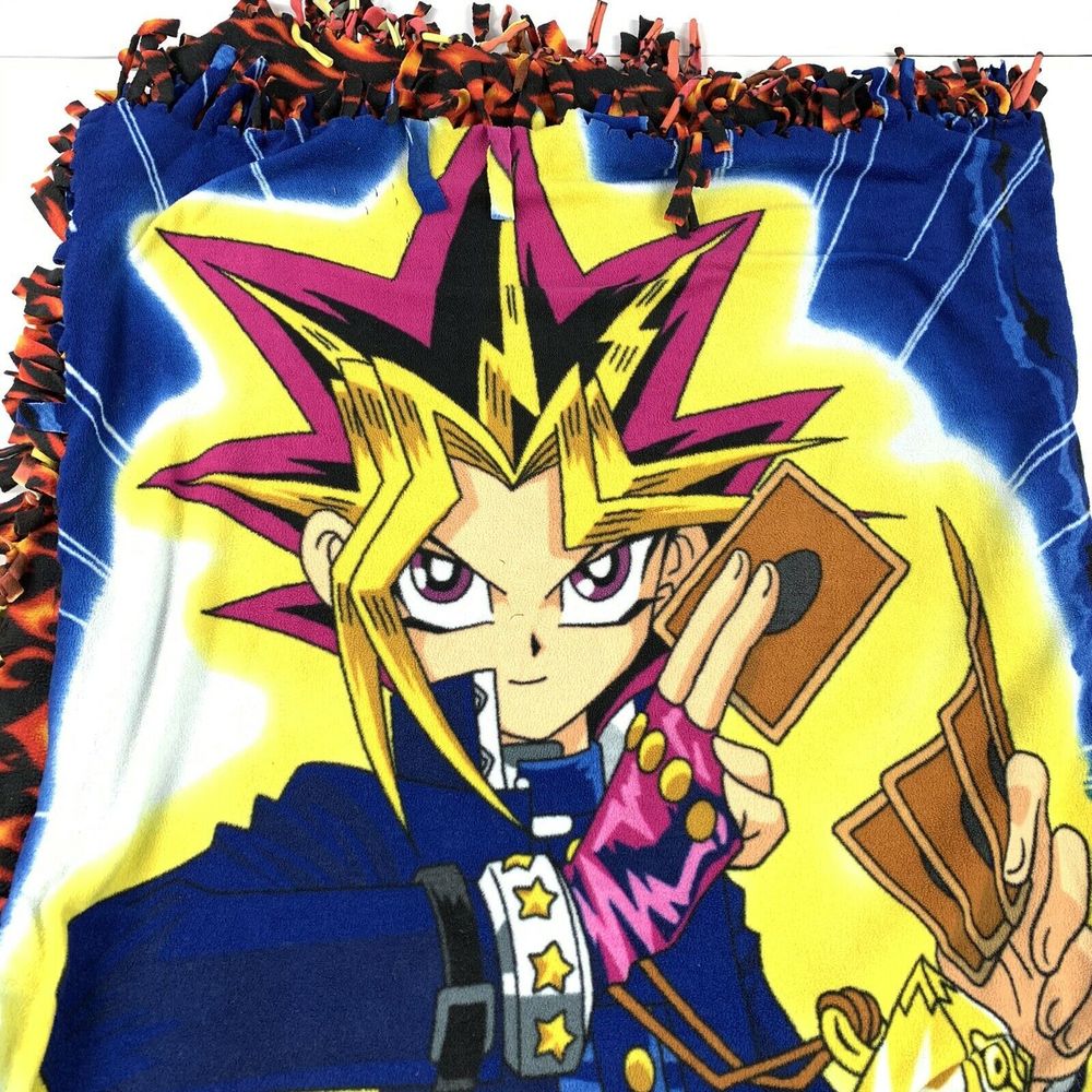 Yu Gi Oh Anime Fleece Tie Blanket Throw 77" x 51"